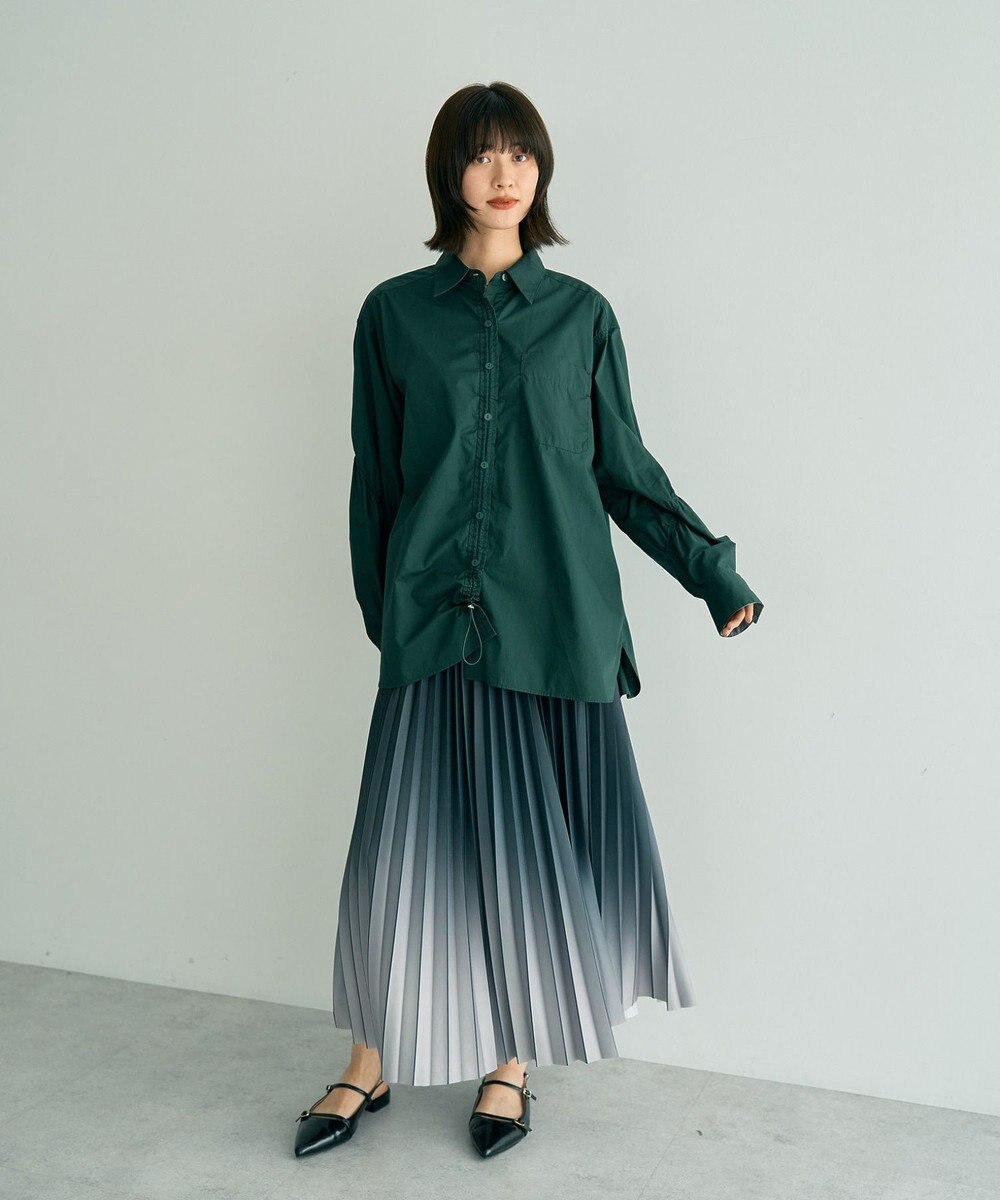 YECCA VECCA ドロストデザインギャザーシャツ 