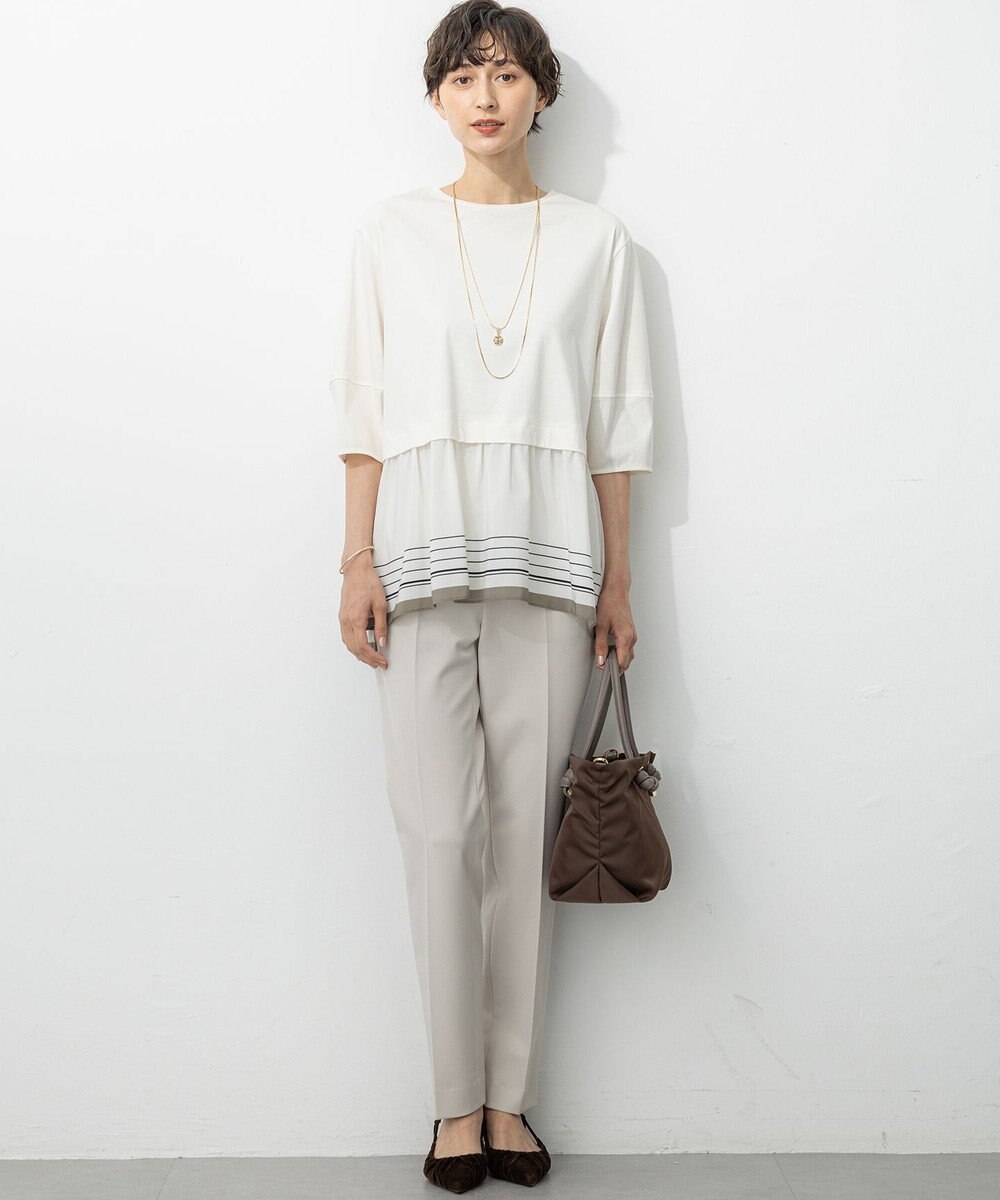 23区 L 【VERY掲載/撥水加工/洗える】TRストレッチギャバ テーパード パンツ 