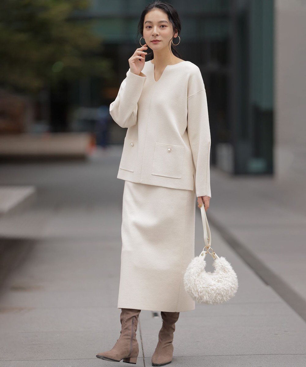 組曲 S 【加藤ローサさん着用】スムースストレッチニットアップ 