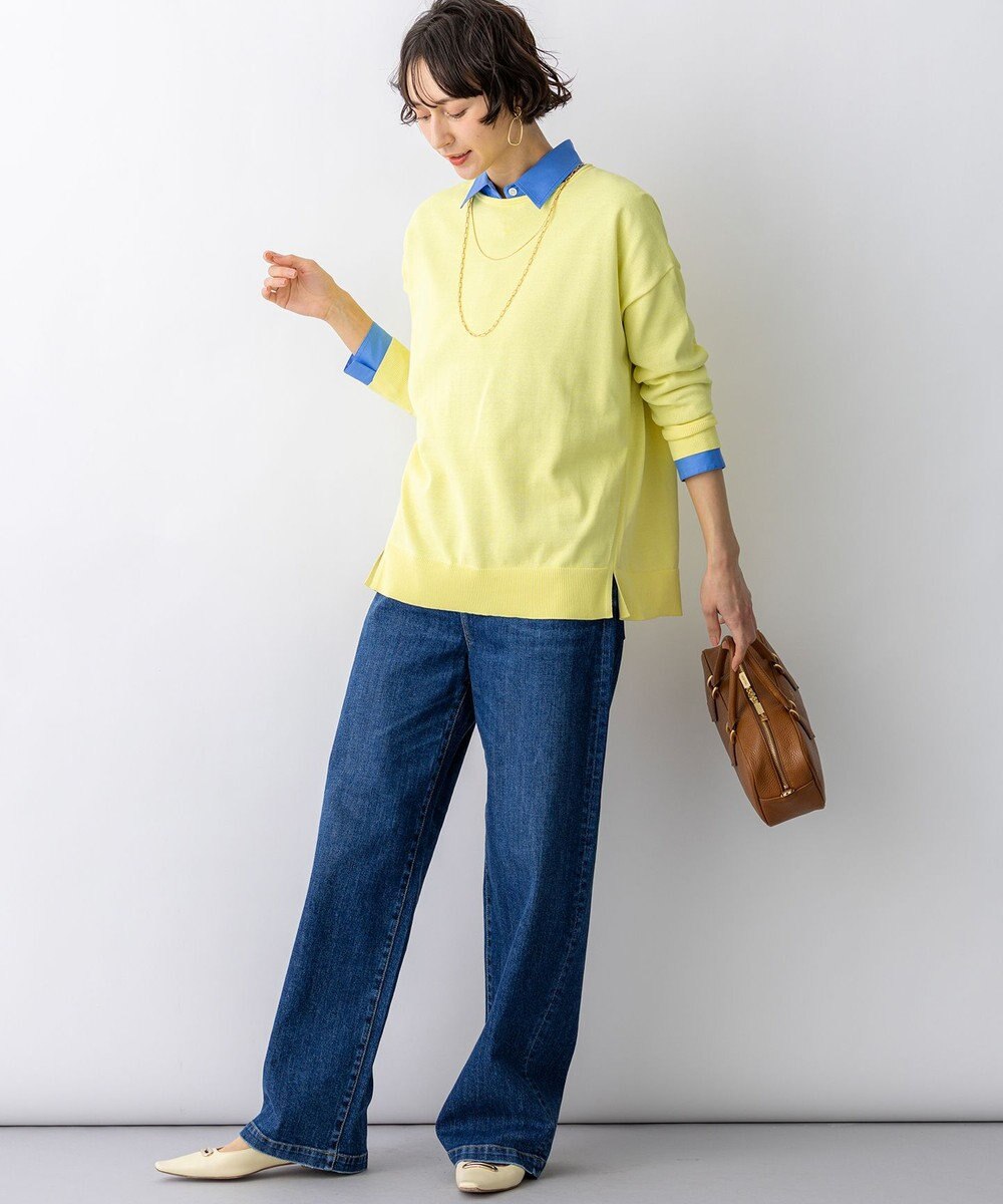 23区 L 【先行予約】コットンポリエステルストレッチ オーバーサイズ ニット 