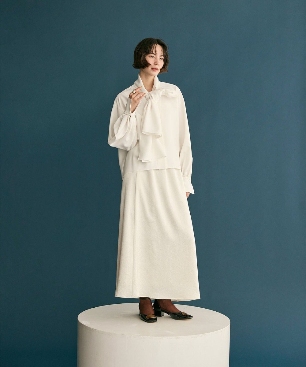 #Newans 【洗濯機可】ビックリボンパウダリーブラウス 