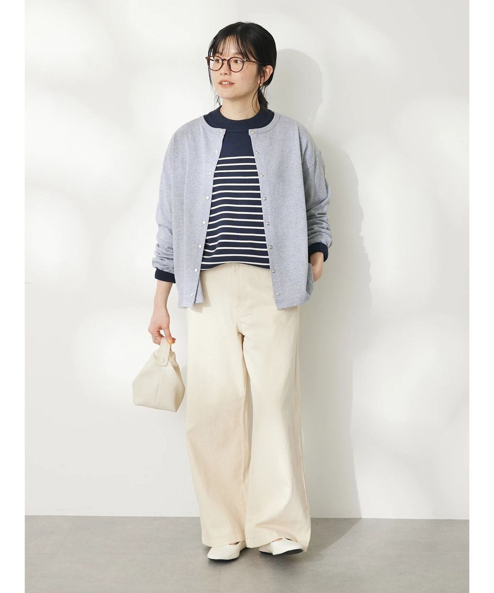 CRAFT STANDARD BOUTIQUE ウ゛ィンテージ風天竺　パール釦クルーカーデＬ／Ｓ 