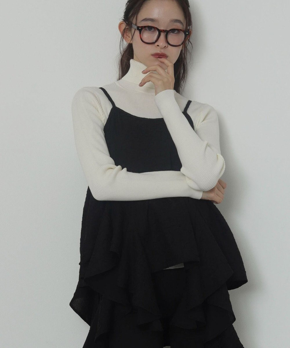 WEGO 【2025年秋冬新作】リブタートルニット 