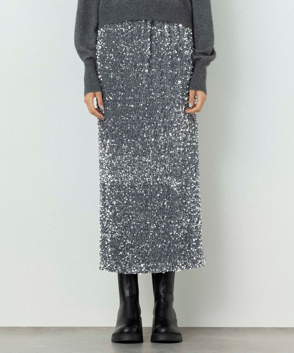 NAVE 【Nave・洗える】スパンコール スカート 