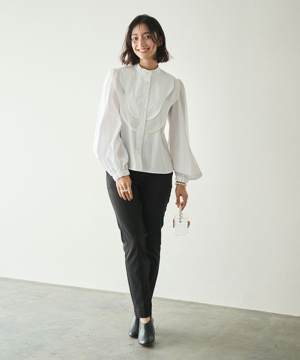 #Newans 【洗濯機可能】ウェイビービブデザインブラウス 