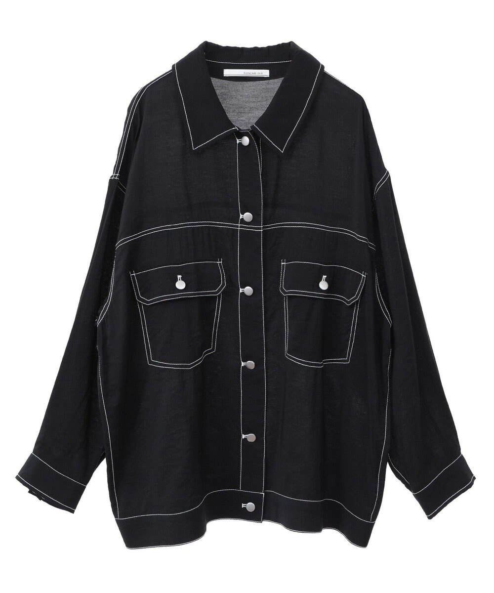 Green Parks ・ＥＬＥＮＣＡＲＥ　ＤＵＥ　カラーステッチシアーＧジャン 