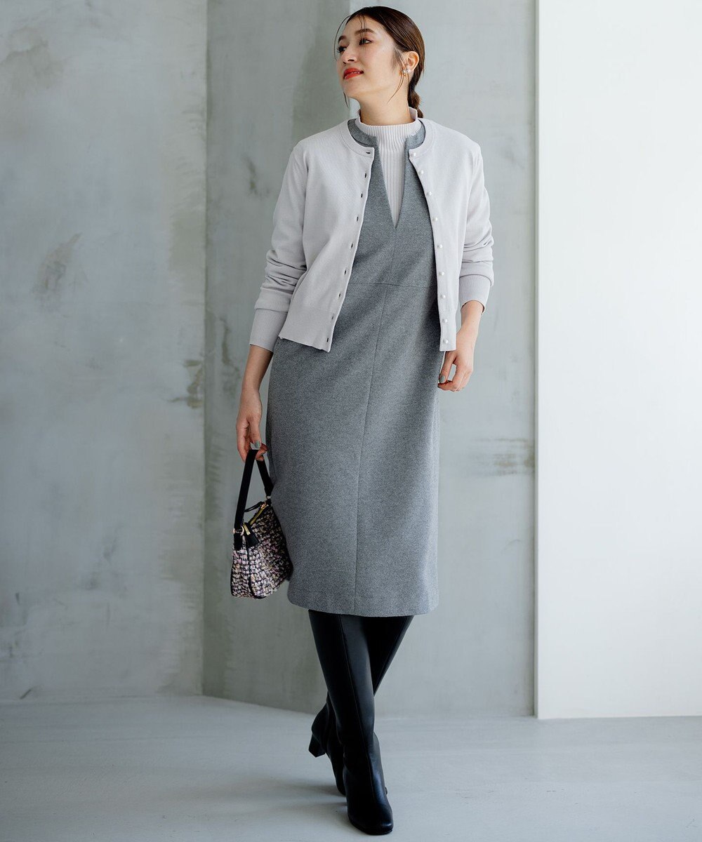 組曲 【洗える・6色展開】Elenaベーシックニット カーディガン 