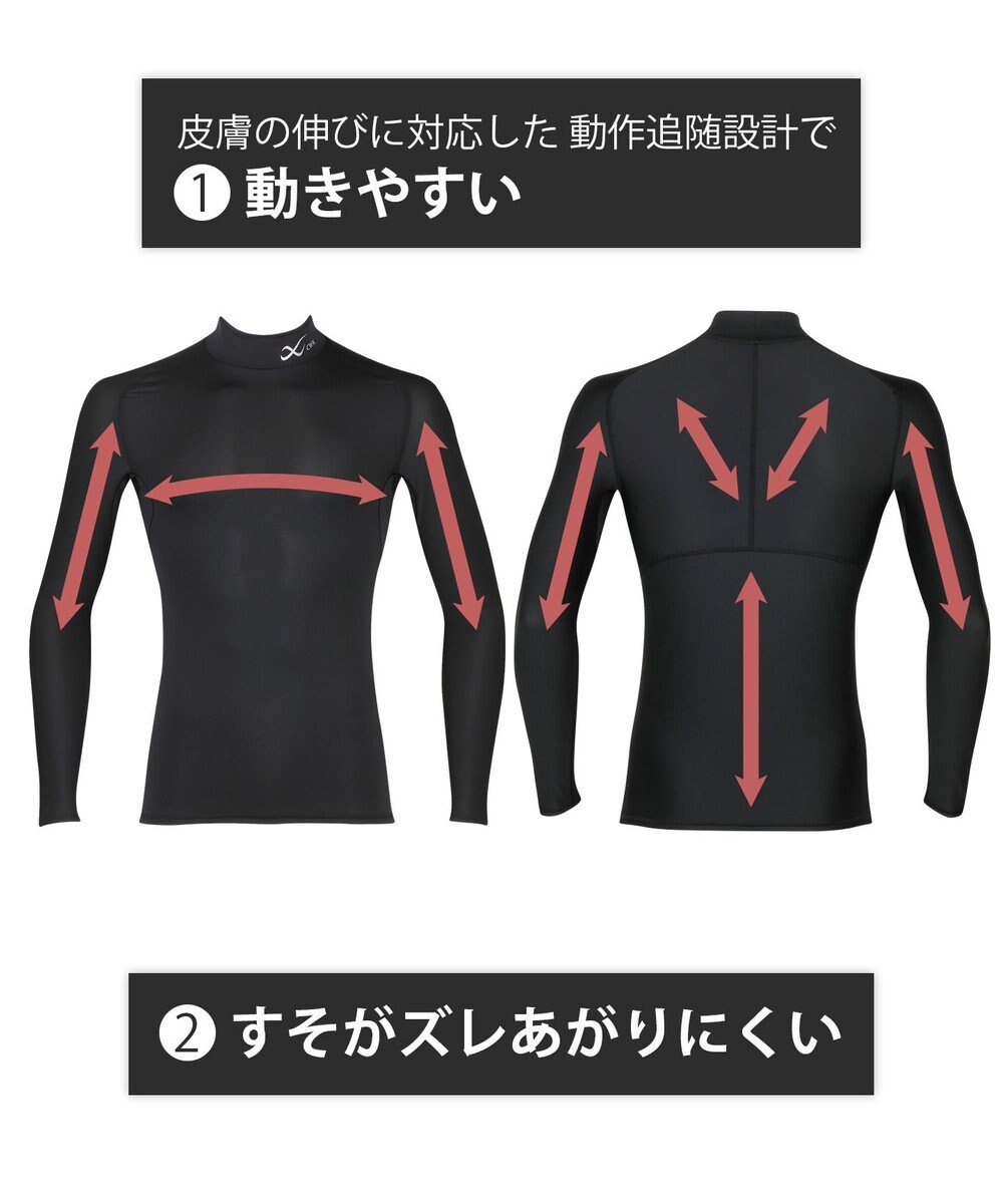 CW-X 【MEN】　機能性トップス　SECOND　BODY　2.0　吸汗速乾　UVカット率90%以上　抗菌防臭　ハイネック・長袖　/ワコール　CHO039 