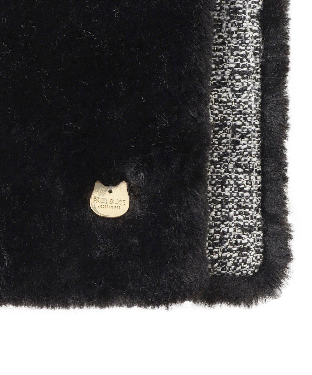 MOONBAT PAUL & JOE ACCESSOIRES フェイクファー×ツイード リバーシブルマフラー 