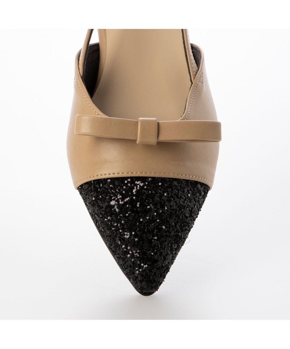 MODE ET JACOMO <carino>グリッターコンビフラットシューズ 