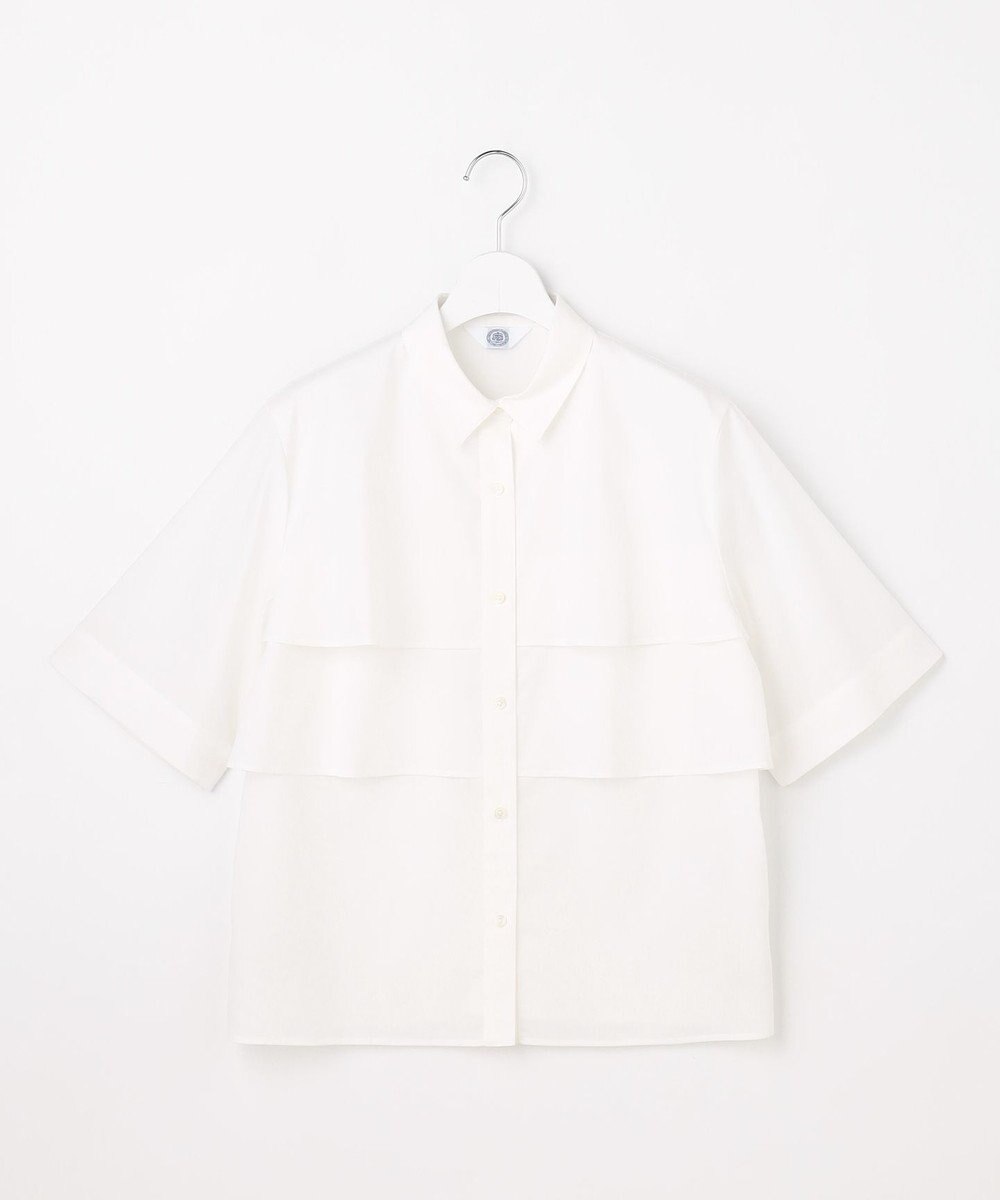 J.PRESS LADIES L 【WEB限定カラーあり・一枚で着映え】ラミーポプリン ティアード シャツ 