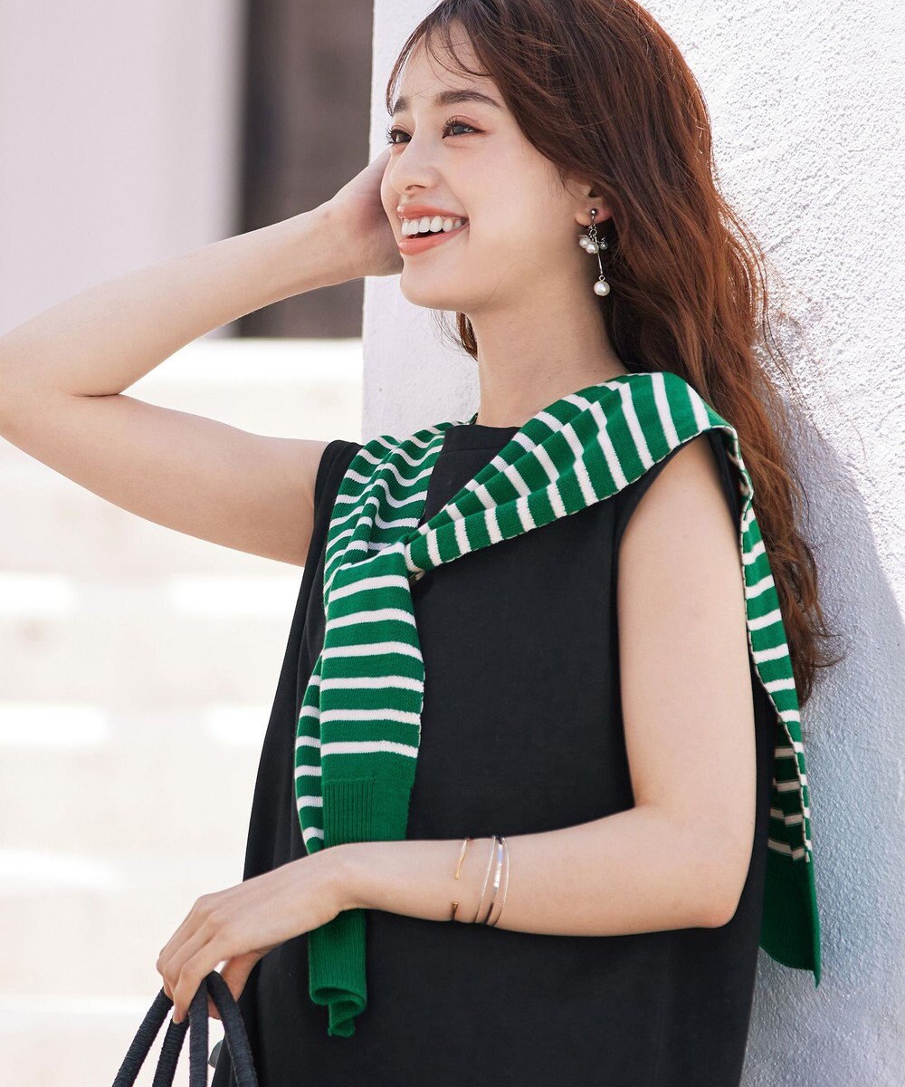 Tiaclasse 肩掛けボーダーフェイクカーデ 