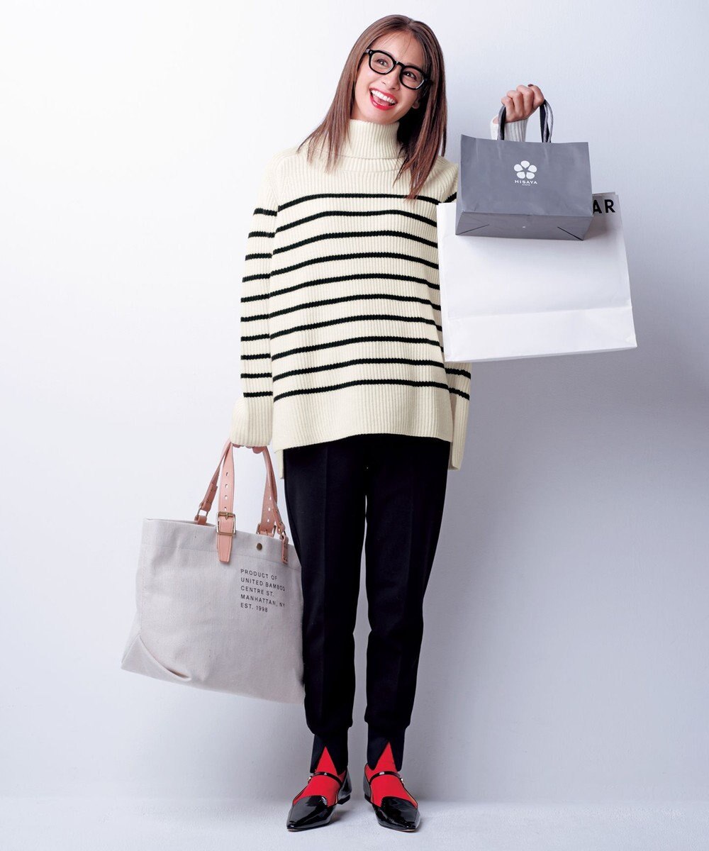 UNFILO あぜ編みオフタートルニット 