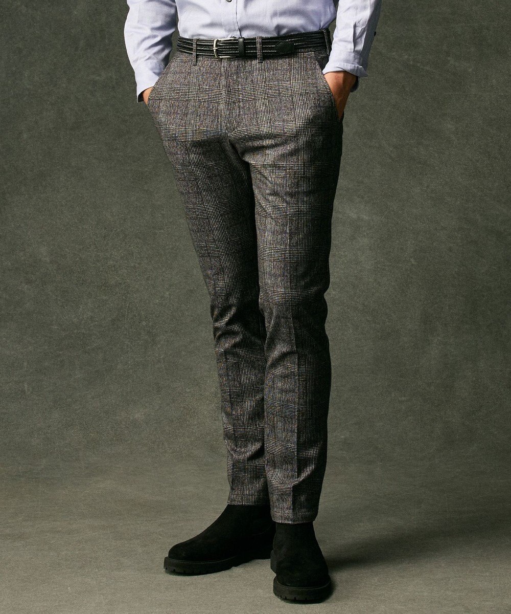 JOSEPH ABBOUD 【ストレッチ/ウエストも伸びる】ウールライクフランネルジャージーパンツ 