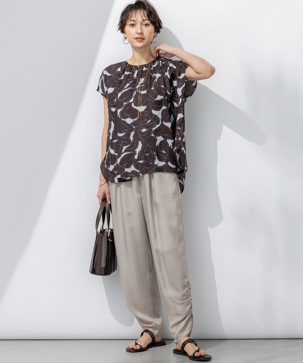 23区 【接触冷感/洗える】フィブリルツイル シャーリング パンツ 