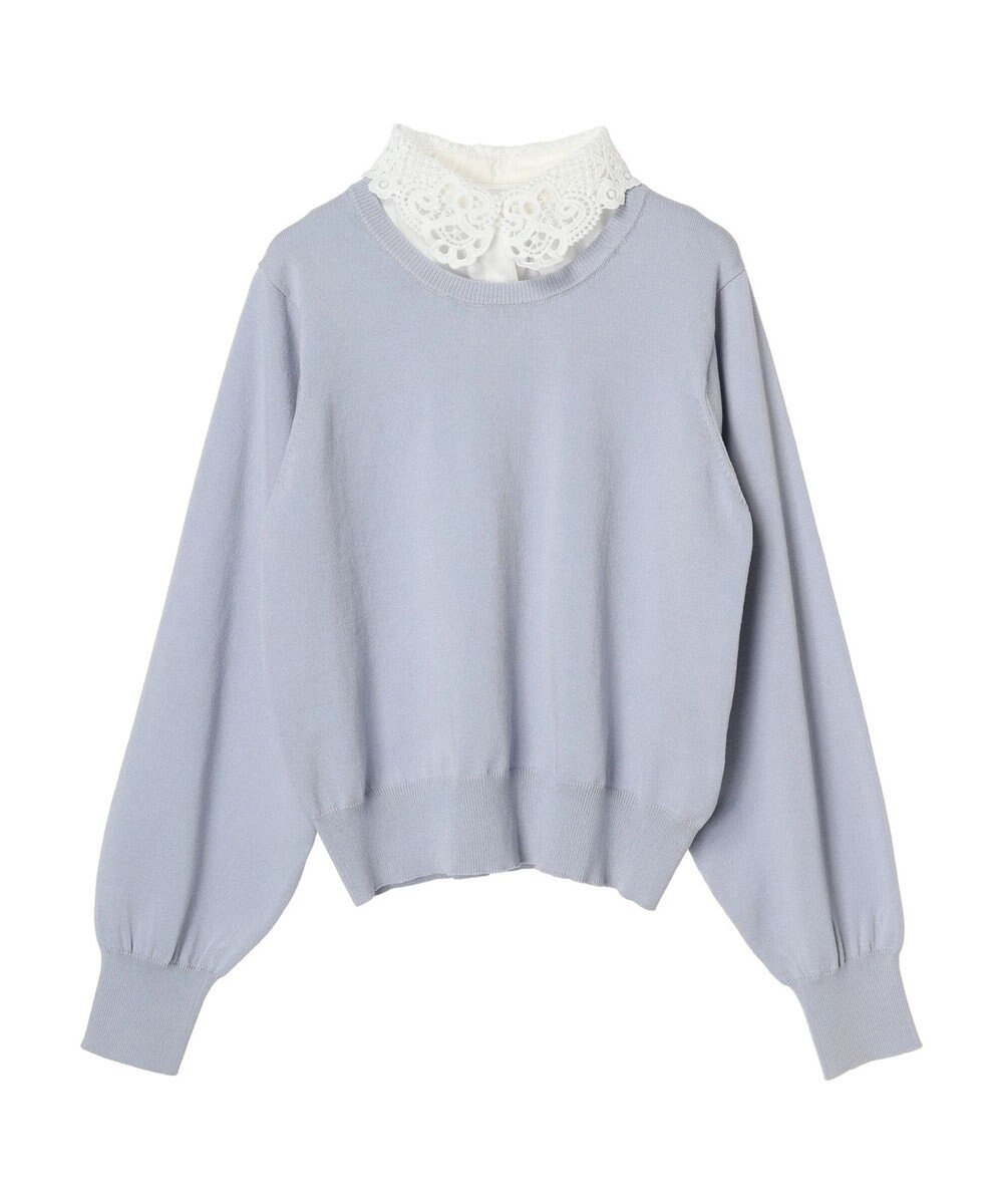 earth music&ecology 襟付きニットプルオーバー 