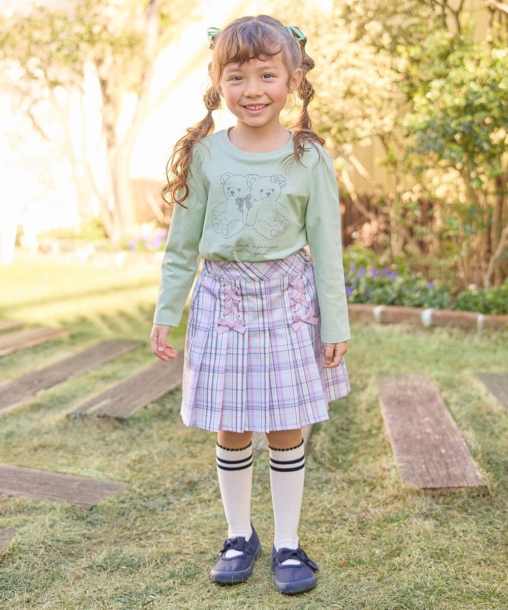 ANY KIDS チェック柄 ガーリー スカパン 