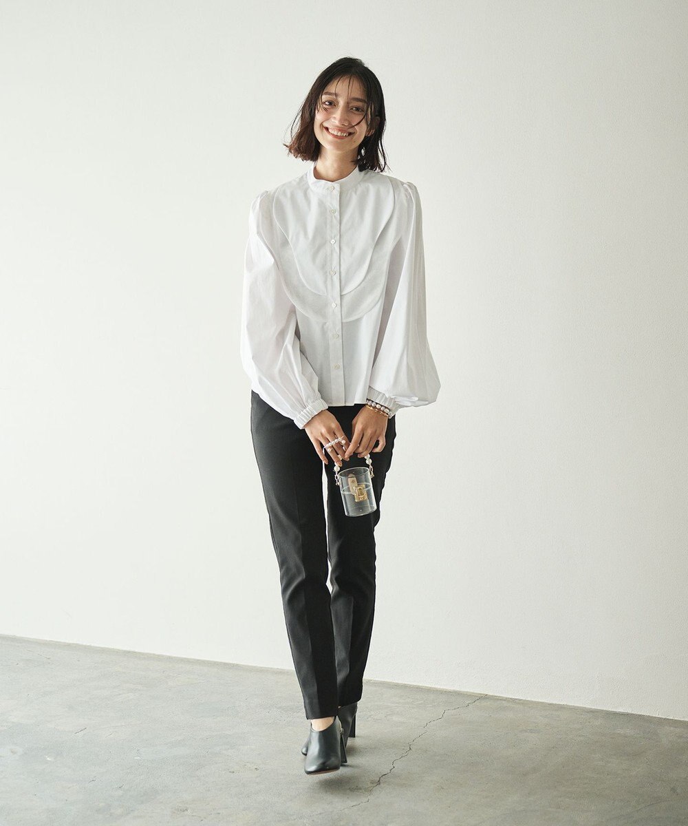 #Newans 【洗濯機可能】ウェイビービブデザインブラウス 