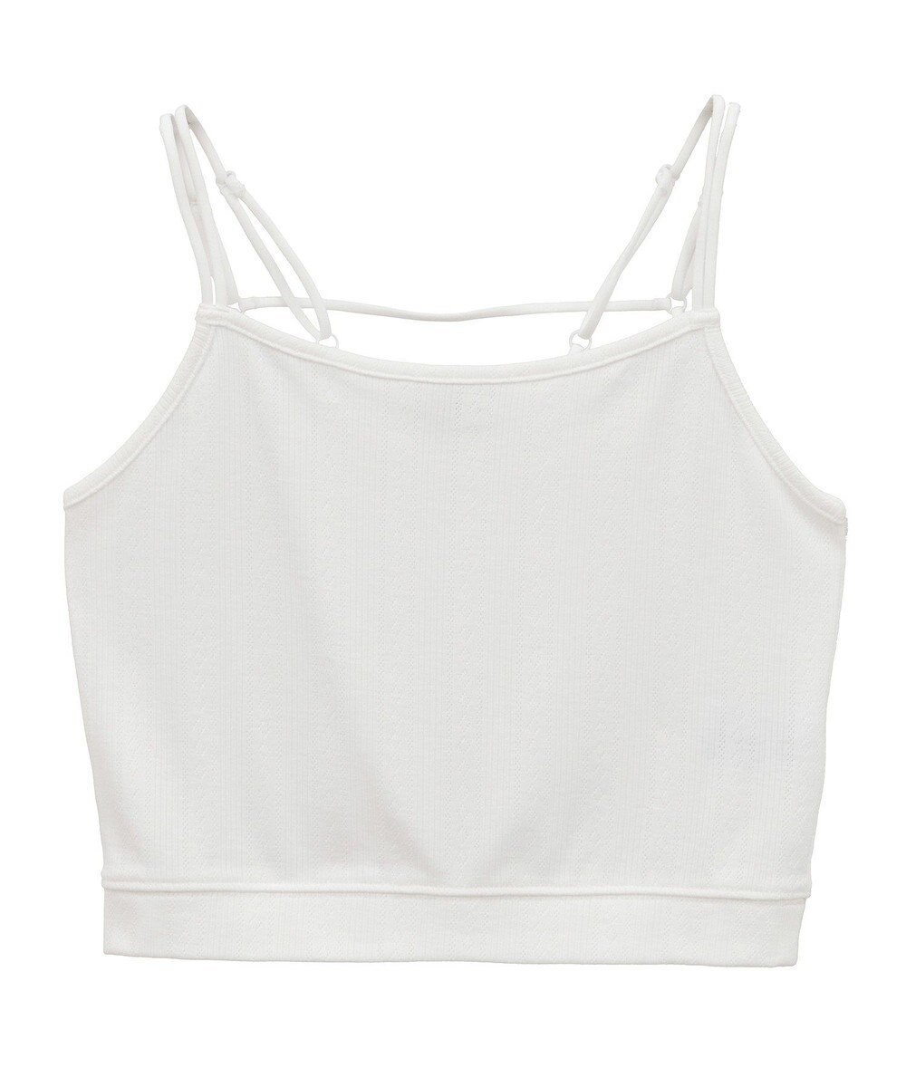 earth music&ecology ダブルストラップパターンメッシュキャミソール 