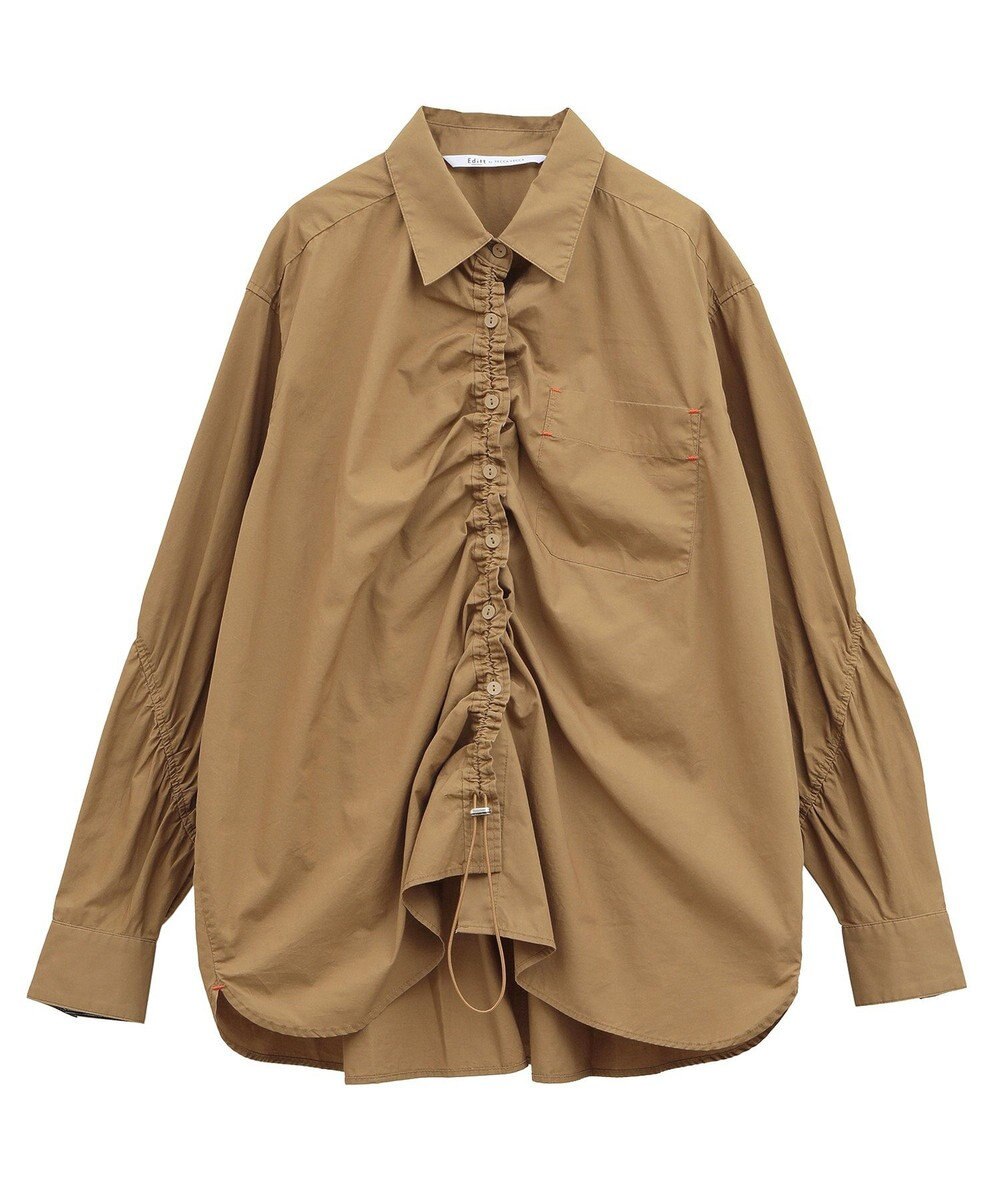 YECCA VECCA ドロストデザインギャザーシャツ 