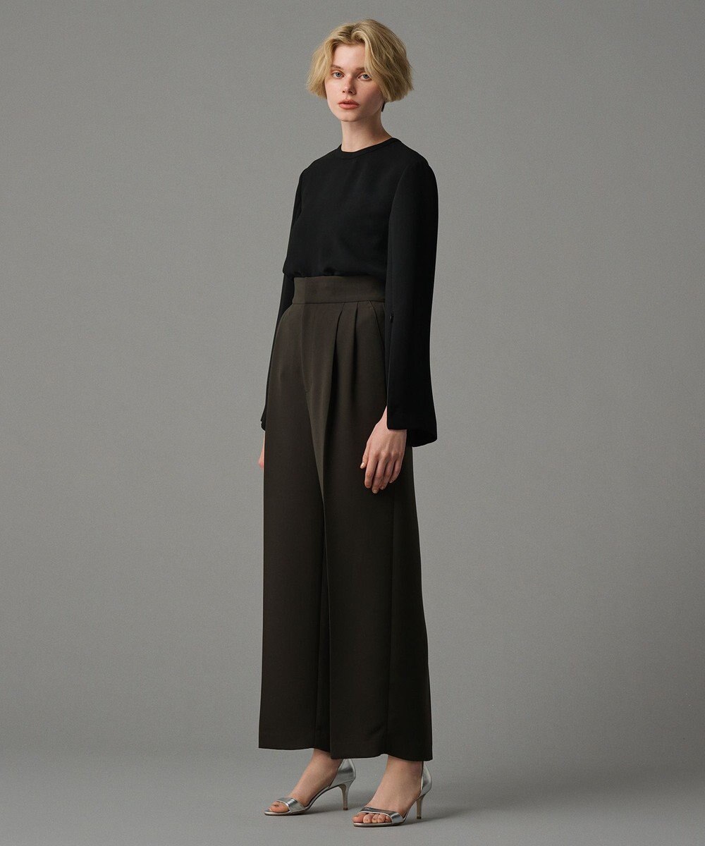 uncrave 【防シワ・洗濯機洗い可】ウォッシャブル ダブルクロス ワイドパンツ 