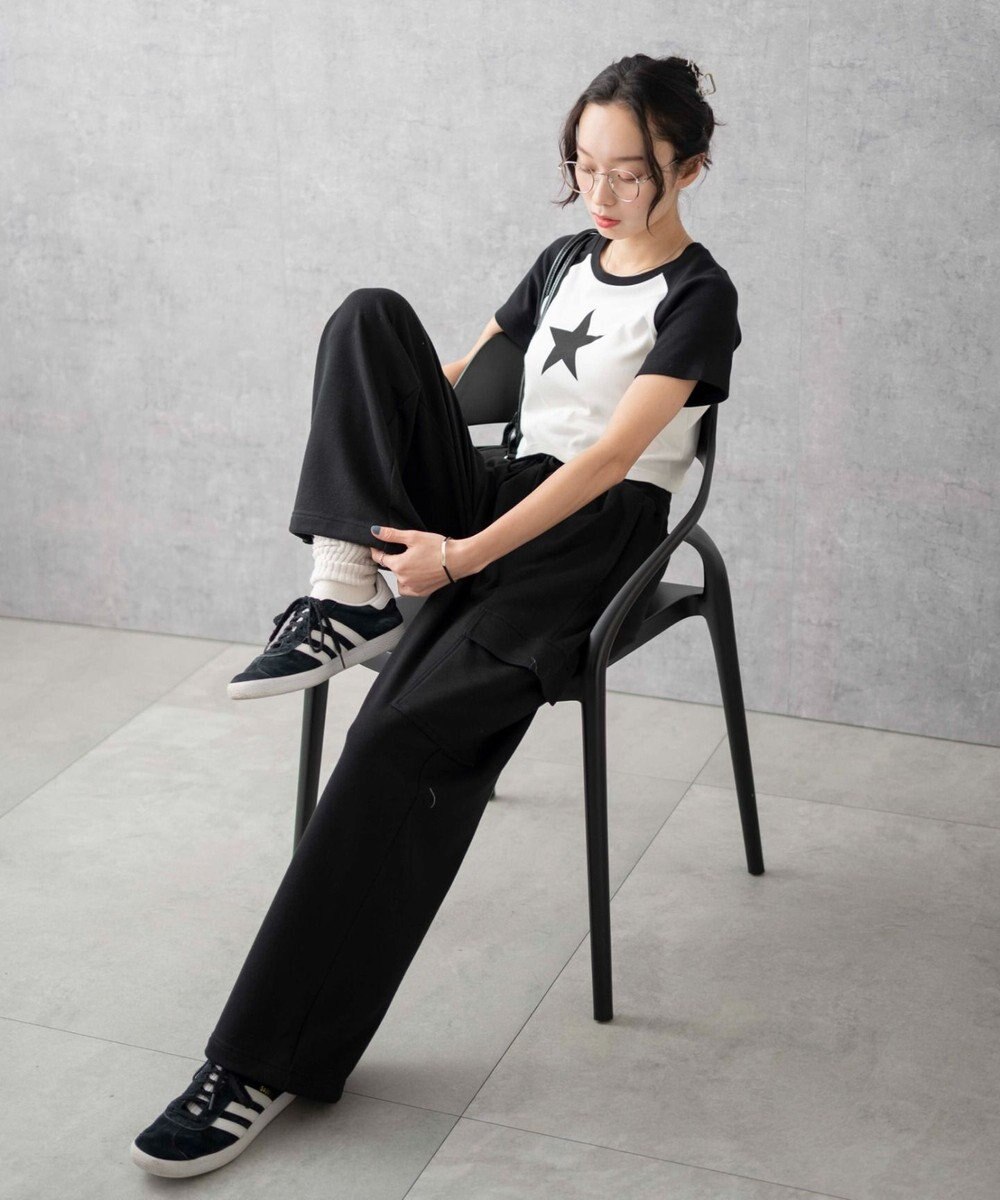 WEGO 【ウエストゴム】スウェットカーゴパンツ 