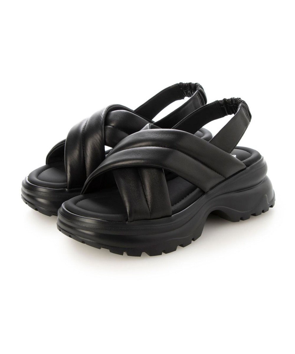 ing <ing>厚底クロスベルトスポーツサンダル 