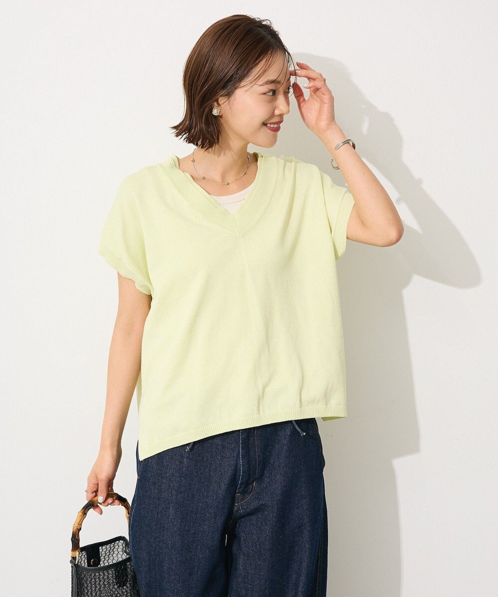 CRAFT STANDARD BOUTIQUE バックギャザーＶネックニットベスト 