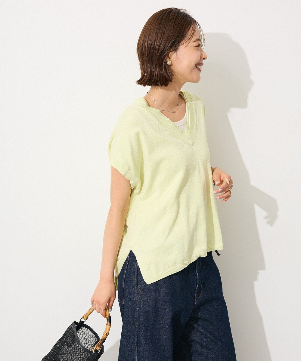 CRAFT STANDARD BOUTIQUE バックギャザーＶネックニットベスト 