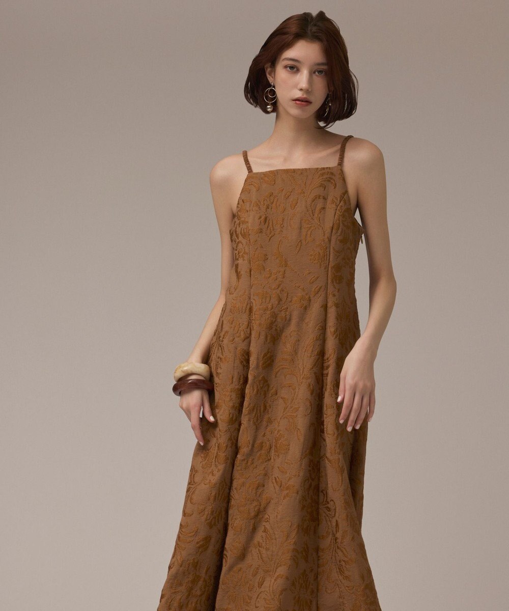 GRACE CONTINENTAL リーフジャガードキャミワンピース 