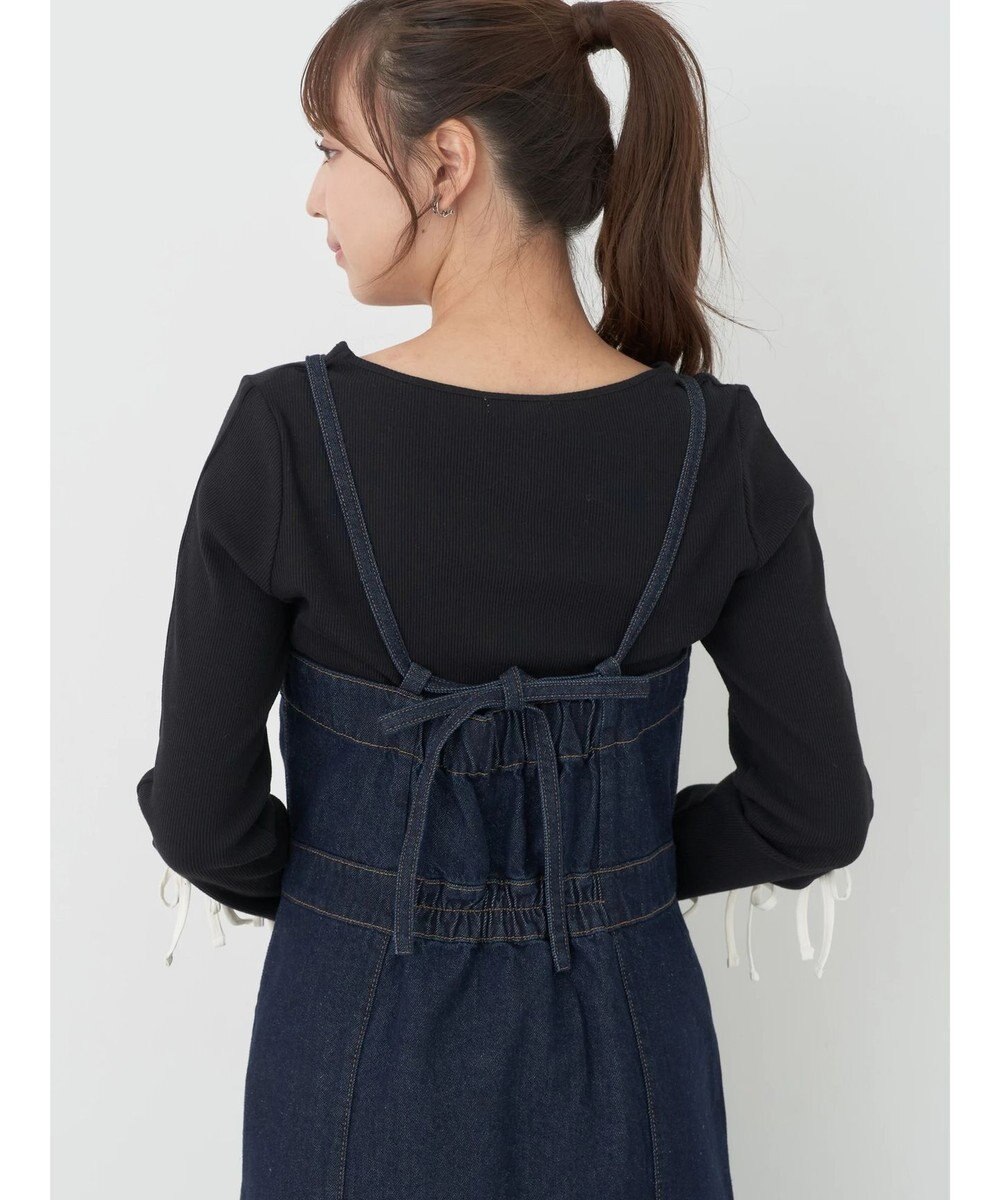 earth music&ecology ボタンキャミデニムワンピース 