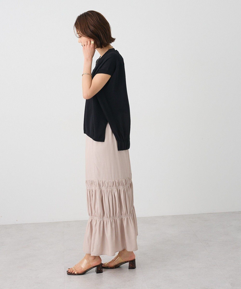 CRAFT STANDARD BOUTIQUE バックギャザーＶネックニットベスト 