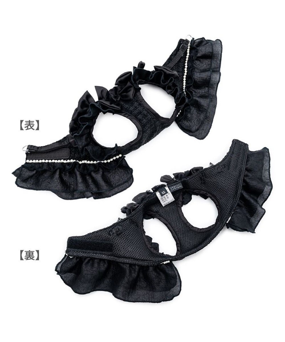 PET PARADISE cherircouture ツイード ベストハーネス 《ブラック》 ４Ｓ/３Ｓ 
