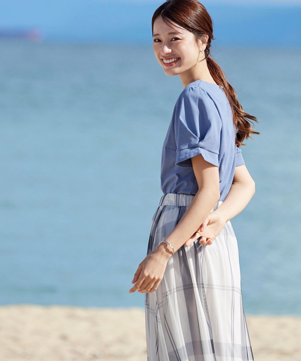 Tiaclasse 【小倉優子さん着用】チュールレースチェックスカート 