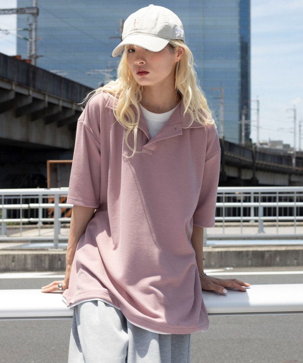 WEGO 【ユニセックス着用ITEM】フェイクレイヤードニットポロシャツ（SS） 