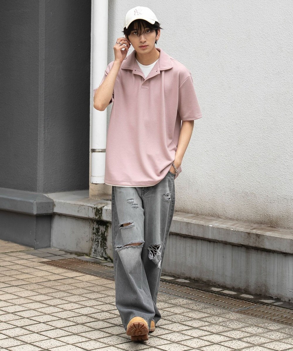 WEGO 【ユニセックス着用ITEM】フェイクレイヤードニットポロシャツ（SS） 