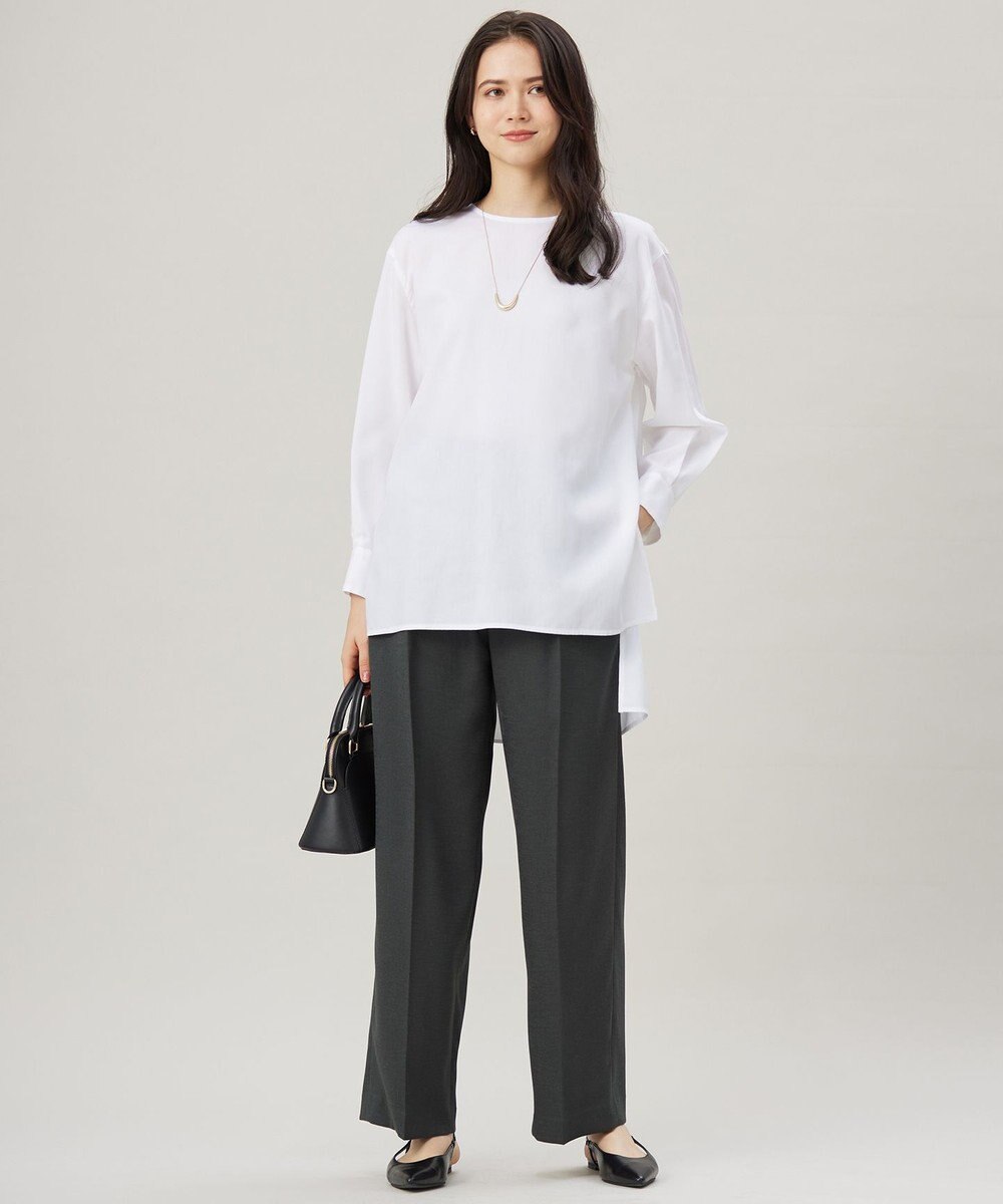 自由区 【カタログ掲載・ご好評につき新色追加・セットアップ対応】リネンライクシンセティックワイドストレート パンツ 