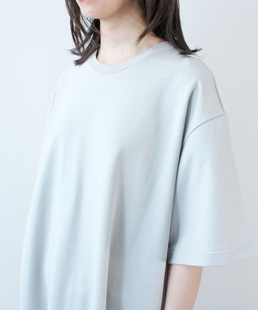 WHITE MAILS HIGH GAUGE URAKE HAIF SLEEVE SIDE SLIT ロングワンピース 