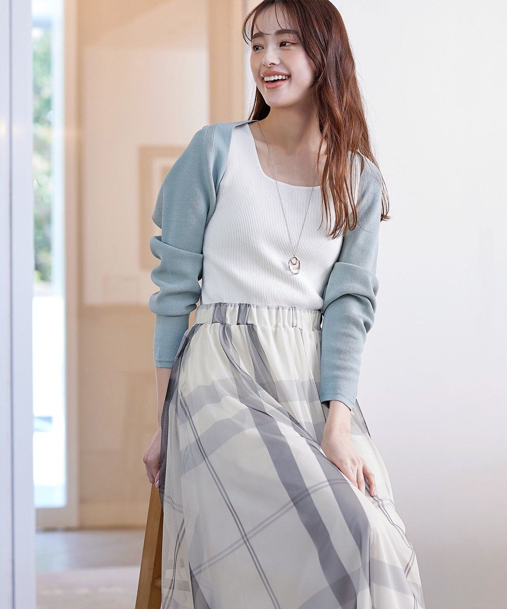 Tiaclasse 【小倉優子さん着用】チュールレースチェックスカート 