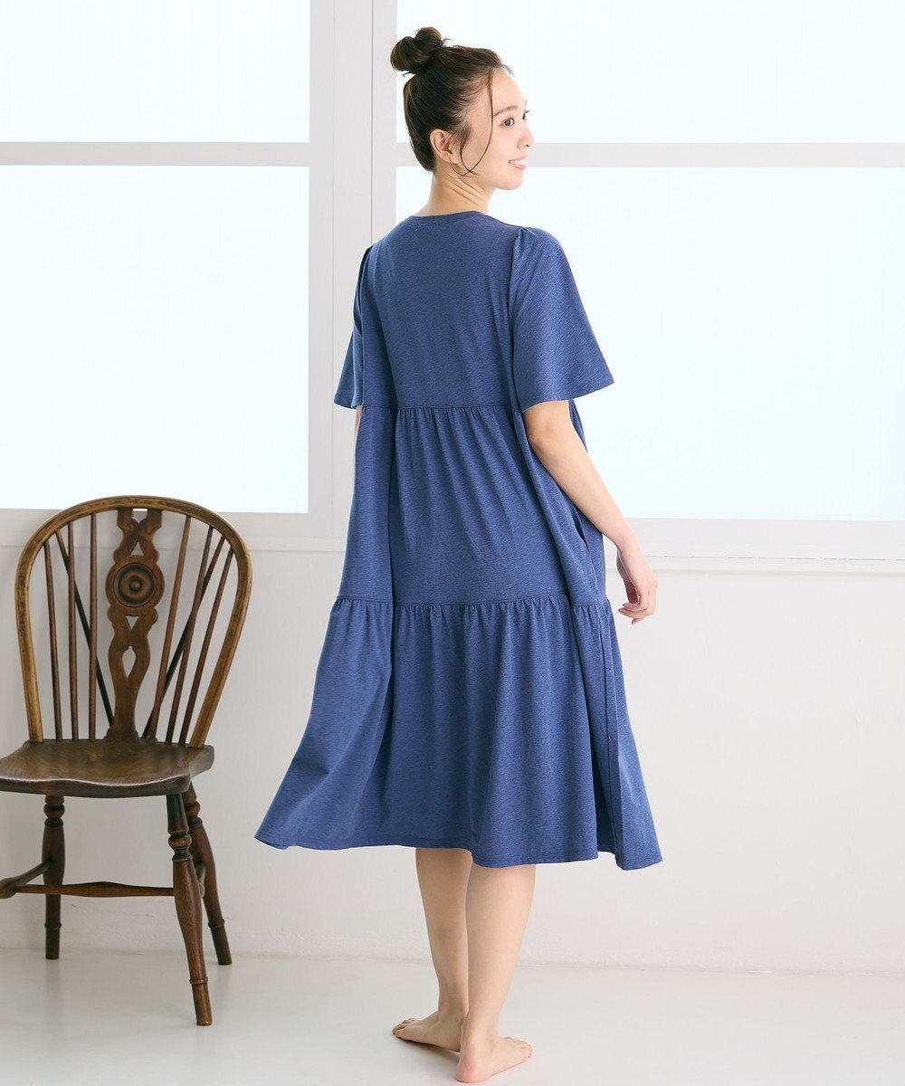 tsumori chisato SLEEP ツモリチサト ワンピース 5分袖 半袖 ルームウエア 綿混ベア天竺 ロング丈(ふくらはぎ付近) レディース UNT156 /ワコール 