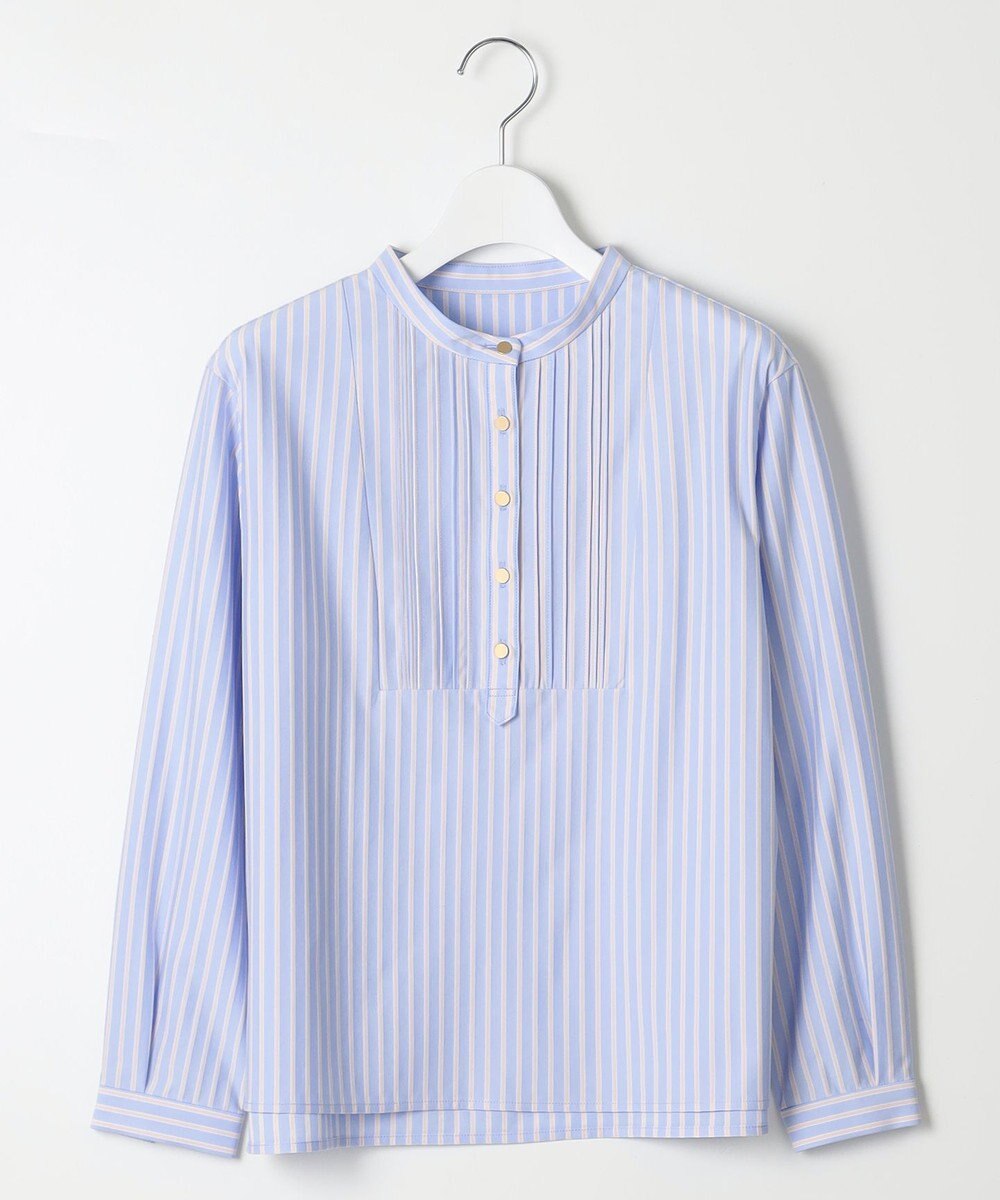 J.PRESS LADIES ストライプジャージー ピンタック カットソー 