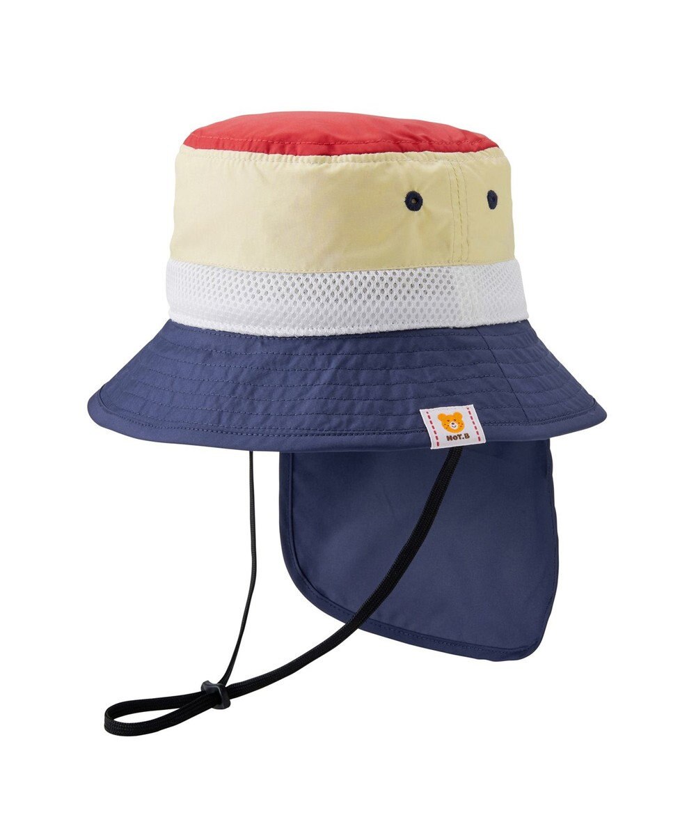 MIKI HOUSE HOT BISCUITS 【48-54cm】 日よけ付き サファリハット 