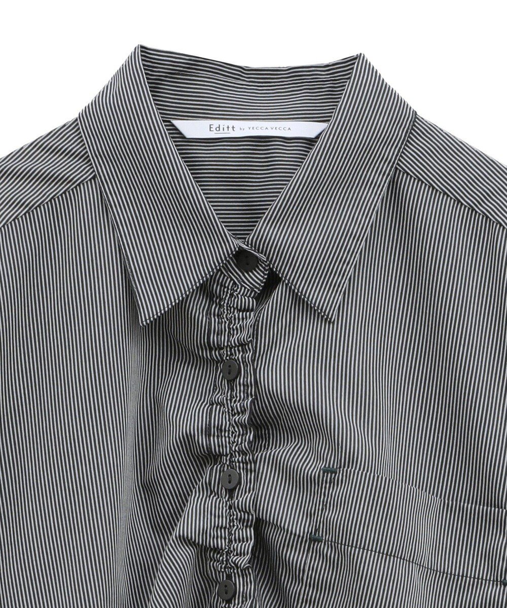 YECCA VECCA ドロストデザインギャザーシャツ 