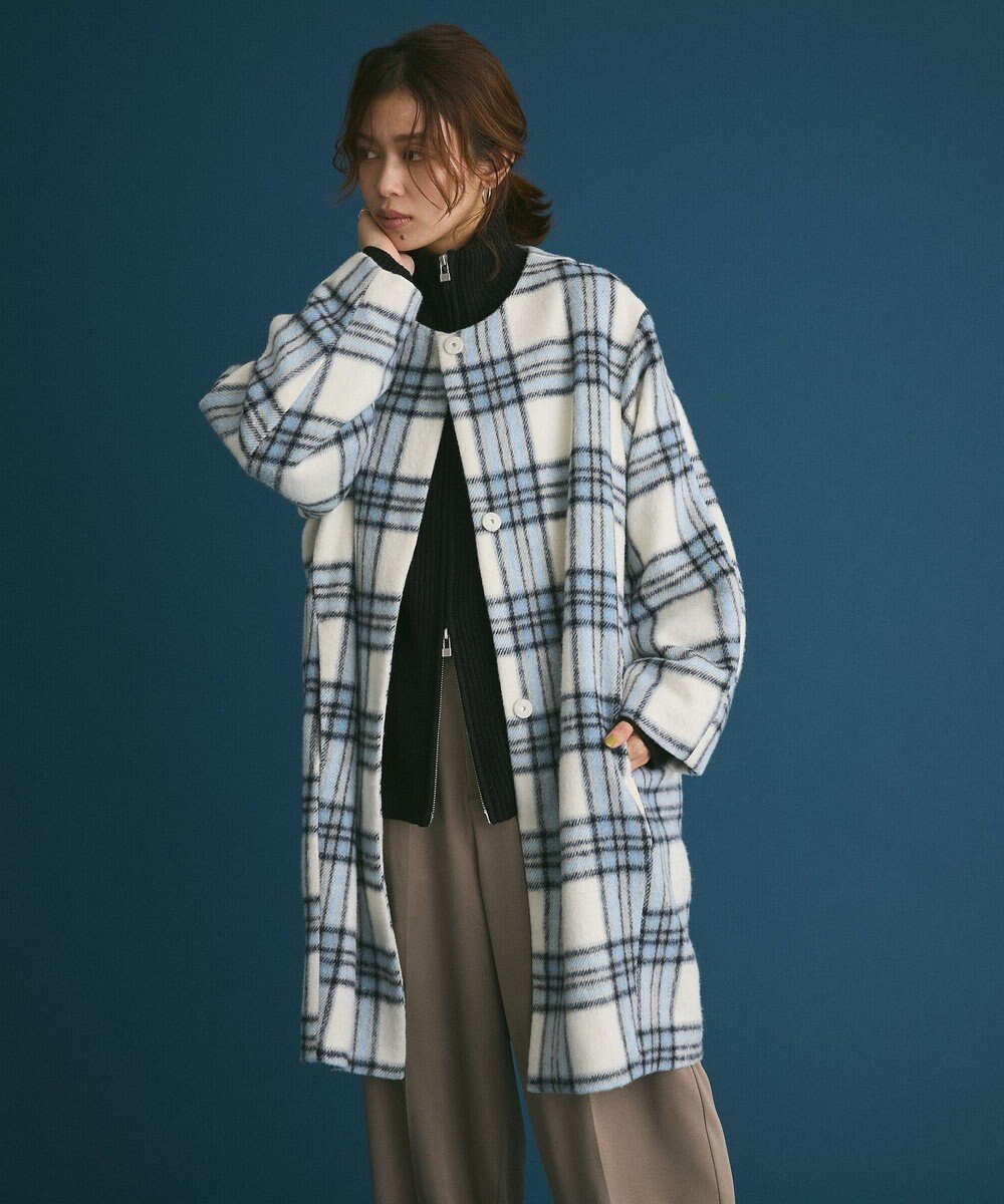 Green Parks シャギーノーカラーコート 