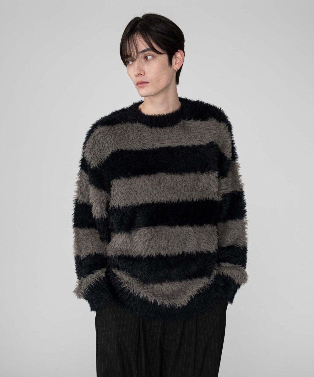 WEGO 【2025秋冬新作/ユニセックス着用ITEM/MLサイズ展開】フェザーニットプルオーバー 