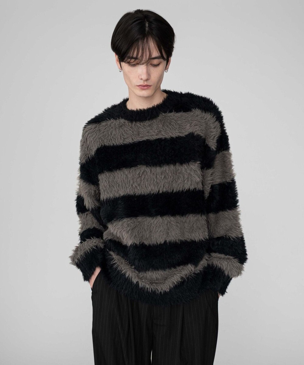 WEGO 【2025秋冬新作/ユニセックス着用ITEM/MLサイズ展開】フェザーニットプルオーバー 