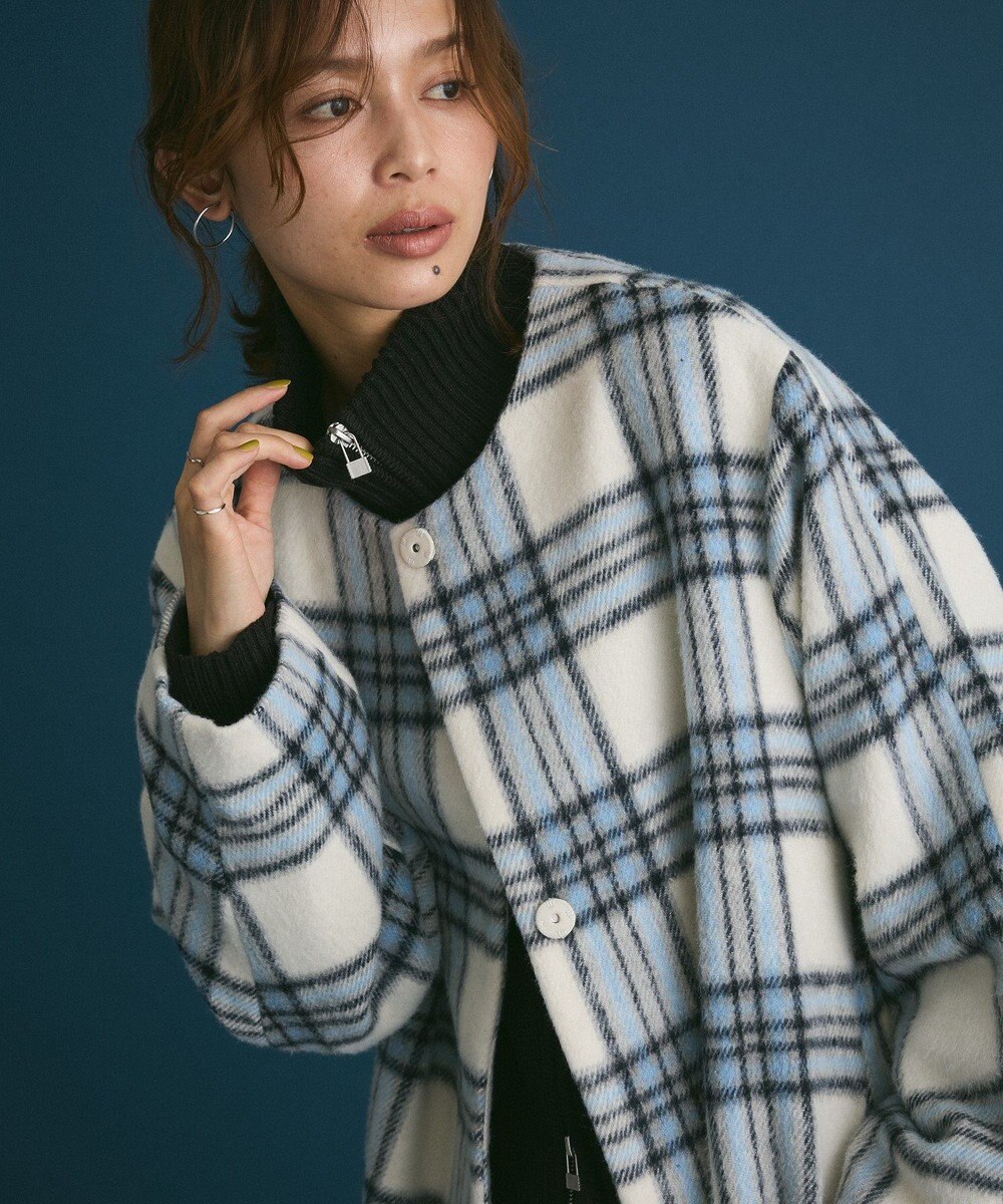 Green Parks シャギーノーカラーコート 