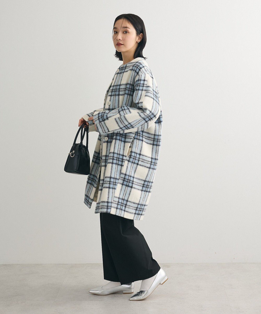 Green Parks シャギーノーカラーコート 