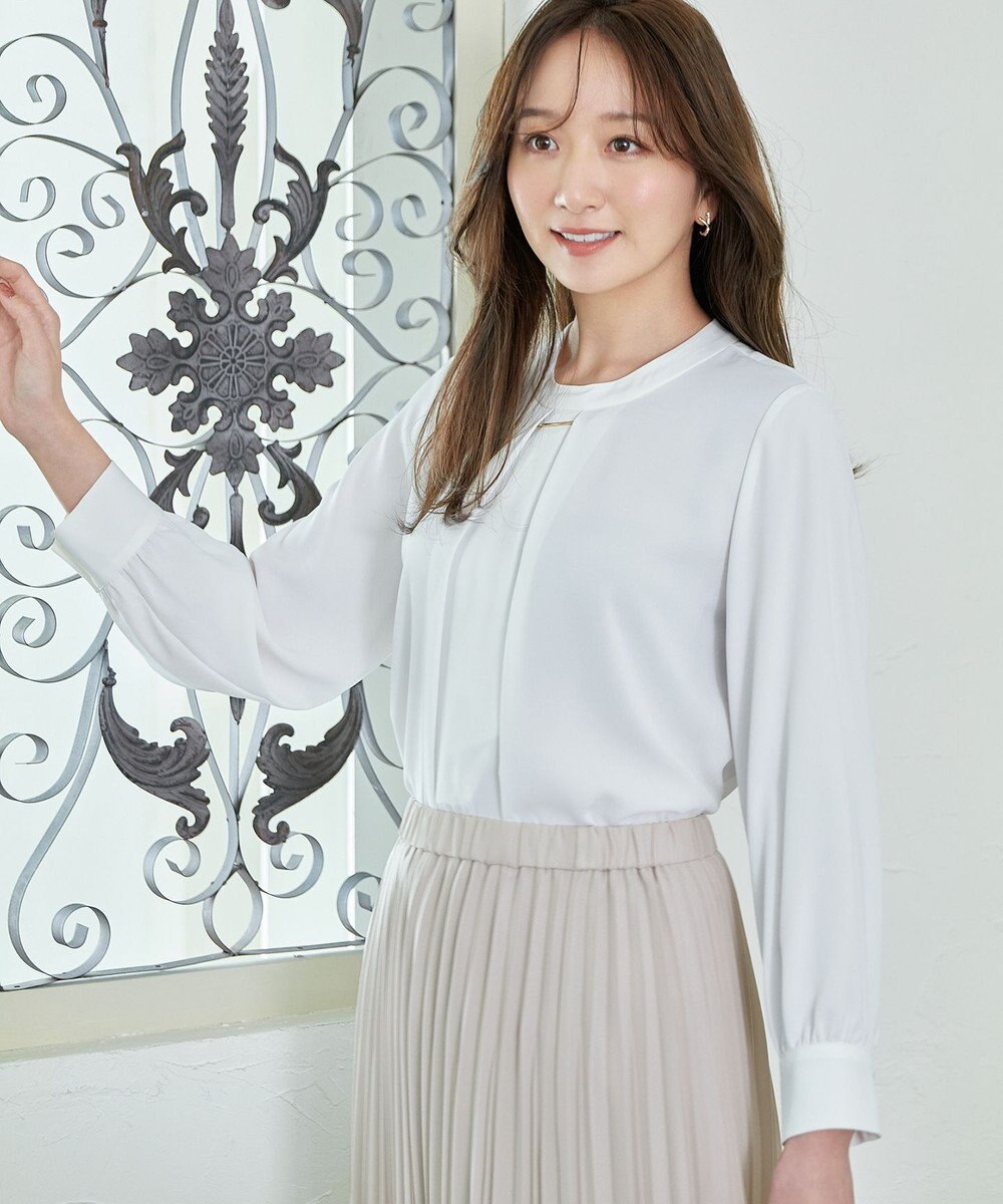 ANY L 【洗濯機可/2WAY】ボウタイブラウス 