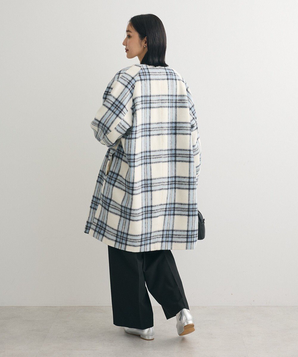 Green Parks シャギーノーカラーコート 